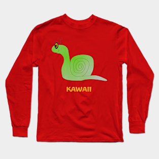 Cute Green Snail Long Sleeve T-Shirt